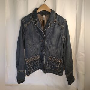 SOLD! Vintage Old Navy Women's Denim Jeans Jacket Button Pockets Size L